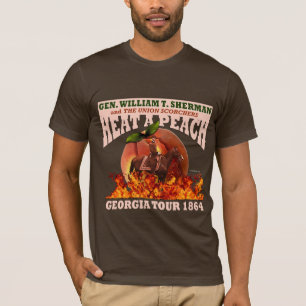 シャーマン「熱モモ」旅行のワイシャツ(暗い前部) Tシャツ