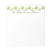 シャームロックと金ゴールドコイン ノートパッド (正面)