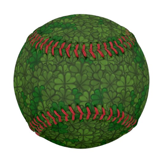 シャームロックデジタルアートパターンの分野St patricks 野球ボール (正面)