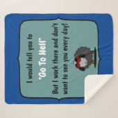 シャーリーおもしろい羊の皮肉が編集可能な地獄に行く シェルパブランケット (正面(横))