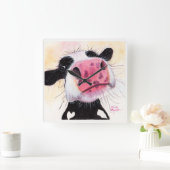 シャーリー・マッカーサー『Nosey Cow ' Betty Blueberry』 スクエア壁時計 (ホーム)