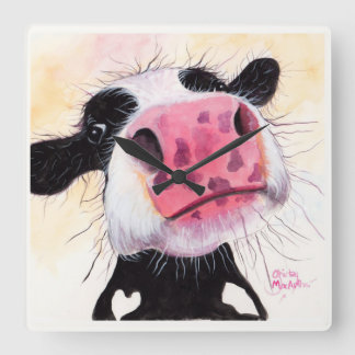 シャーリー・マッカーサー『Nosey Cow ' Betty Blueberry』 スクエア壁時計