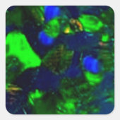 シャールによる燃えるような緑と黒のオパールの贈り物 スクエアシール (正面)