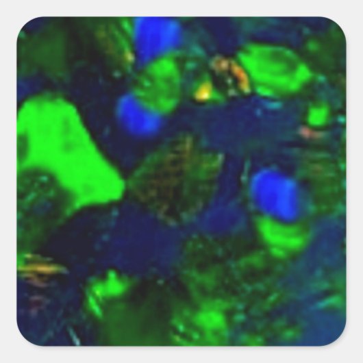 シャールによる燃えるような緑と黒のオパールの贈り物 スクエアシール (正面)