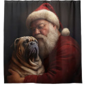 シャールペイとサンタクロースフェスティバルクリスマス シャワーカーテン (正面)