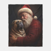 シャールペイとサンタクロースフェスティバルクリスマス フリースブランケット (正面)