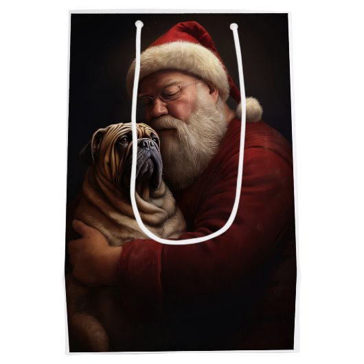 シャールペイとサンタクロースフェスティバルクリスマス ミディアムペーパーバッグ (裏面)