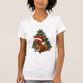 シャールペイクリスマスドッグ、クリスマスシャールペイ犬 Tシャツ
