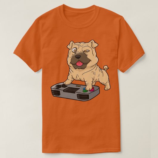 シャールペイゲームパッドかわいい Tシャツ (デザイン正面)