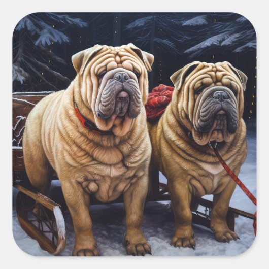 シャールペイスノーイスレクリスマスデコール スクエアシール (正面)