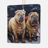 シャールペイスノーイスレクリスマスデコール セラミックオーナメント (左)