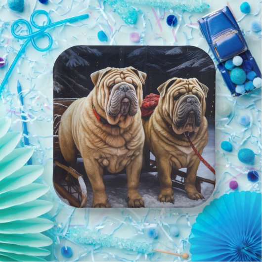 シャールペイスノーイスレクリスマスデコール ペーパープレート (パーティー)