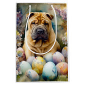 シャールペイドッグとイースターエッグホリデー ミディアムペーパーバッグ (正面)