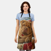 シャールペイドッグクリスマスフェスティバル エプロン (着用した状態)