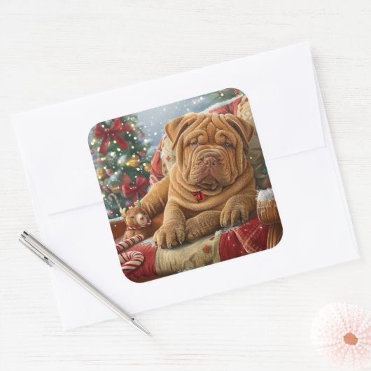 シャールペイドッグクリスマスフェスティバル スクエアシール (封筒)