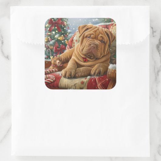 シャールペイドッグクリスマスフェスティバル スクエアシール (バッグ)