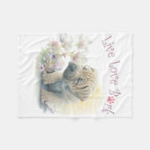 シャールペイドッグママフローラ フリースブランケット (正面(横))