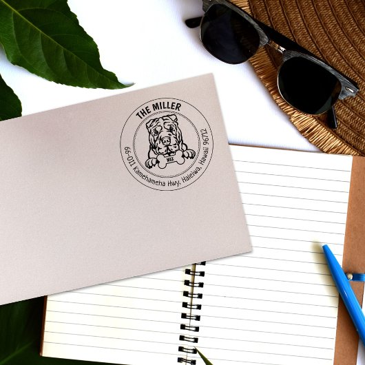 シャールペイドッグ差出人住所ファミリー ラバースタンプ