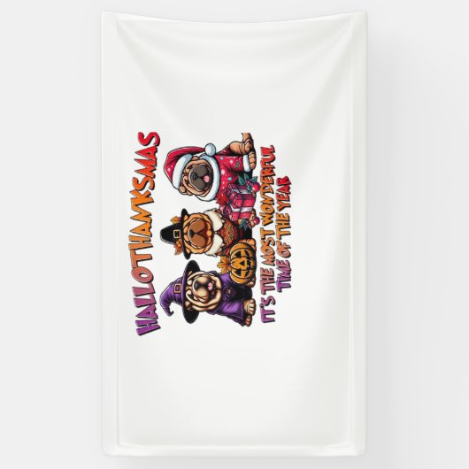 シャールペイハロウィンサンクスギビングクリスマスクラシック 横断幕 (縦)