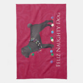 シャールペイ中国のフェリズドッグいけなクリスマスデザイン キッチンタオル (縦)