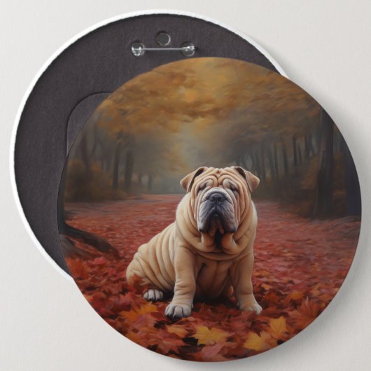 シャールペイ紅葉秋 缶バッジ (正面&裏面)