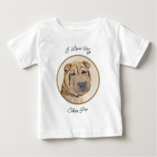 シャールペイ絵画ズ – かわいいオリジナルドッグアート ベビーTシャツ