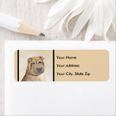 シャールペイ絵画ズ – かわいいオリジナルドッグアート ラベル (インサイチュ)