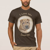 シャールペイ絵画ズ – かわいいオリジナルドッグアート Tシャツ (正面)