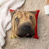 シャールペイ色ブロック クッション (ブランケット)