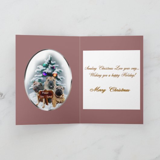 シャール中国のペイのクリスマスプレゼント シーズンカード (内部)