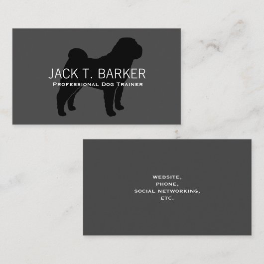 シャール中国のペイのシルエットブラックオングレー 名刺 (正面/裏面)