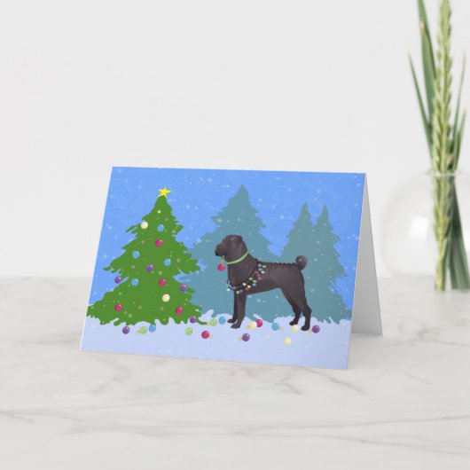 シャール中国のペイの飾クリスマスツリー – 森 シーズンカード (正面)