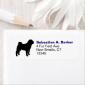 シャール中国のペイドッグシルエット差出人住所 ラベル (インサイチュ)