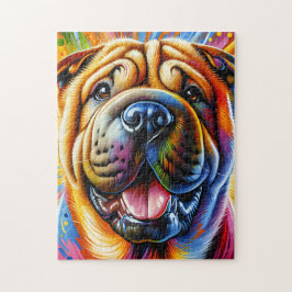 シャール中国のペイドッグポートレートアクリルアートプリント ジグソーパズル