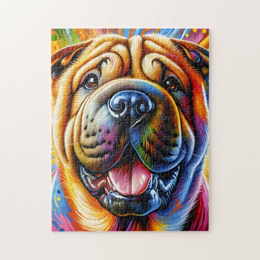 シャール中国のペイドッグポートレートアクリルアートプリント ジグソーパズル (縦)