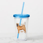 シャール中国のペイ犬の漫画イラストレーション アクリルタンブラー (裏面)