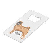 シャール中国のペイ犬の漫画イラストレーション クレジットカード栓抜き (正面アングル)