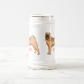シャール中国のペイ犬の漫画イラストレーション ビールジョッキ (中央)