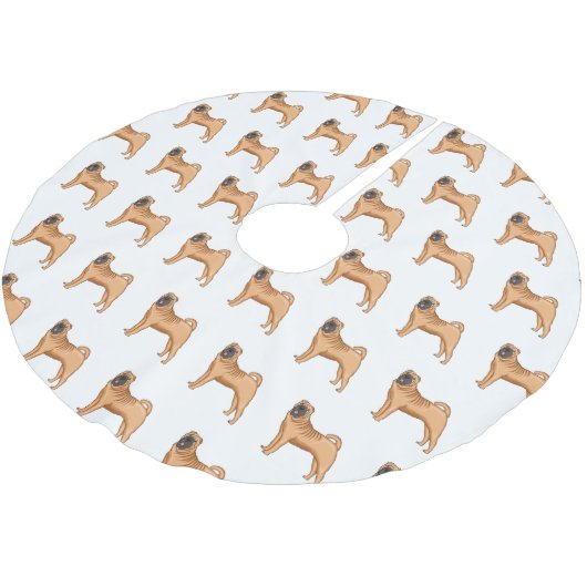 シャール中国のペイ犬の漫画イラストレーション ブラッシュドポリエステルツリースカート (アングル)