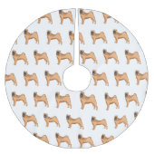 シャール中国のペイ犬の漫画イラストレーション ブラッシュドポリエステルツリースカート (正面)