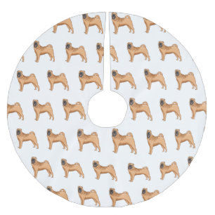 シャール中国のペイ犬の漫画イラストレーション ブラッシュドポリエステルツリースカート