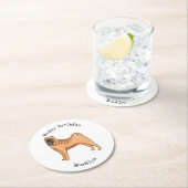 シャール中国のペイ犬の漫画イラストレーション ラウンドペーパーコースター (インサイチュ)