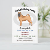 シャール中国のペイ犬の漫画イラストレーション 招待状 (スタンド正面)