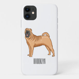 シャール中国のペイ犬の漫画イラストレーション iPhone 11 ケース