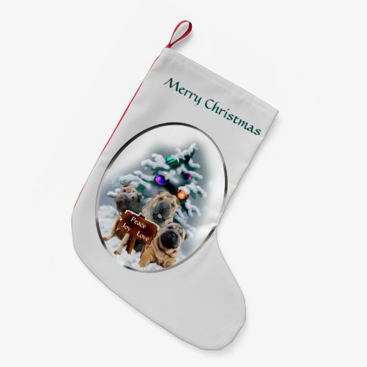 シャール中国のペイ・トリオ・クリスマス スモールクリスマスストッキング (正面 (吊り時))