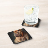 シャール知性があるペイドッグと本デザイン コースター (右側)