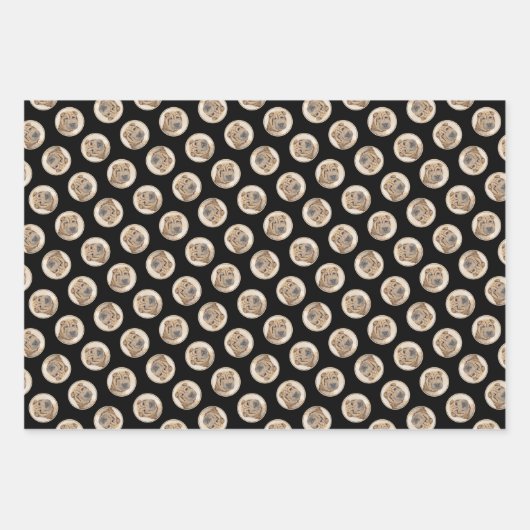 シャール絵を描ペイの子鹿しわオリジナルドッグアート ラッピングペーパーシート (正面3)