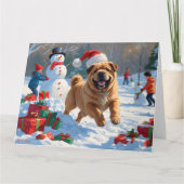 シャール走ペイの雪のクリスマスハット カード (正面)