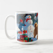 シャール走ペイの雪のクリスマスハット コーヒーマグカップ (左)