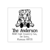 シャール・ペイ・ドッグカスタム差出人住所、 ラバースタンプ (インプリント)